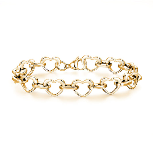 Heartbeat of Love Bracelet | Moving Heart Links in 14K Gold & Rose Gold | An Everlasting Symbol of Your Connection