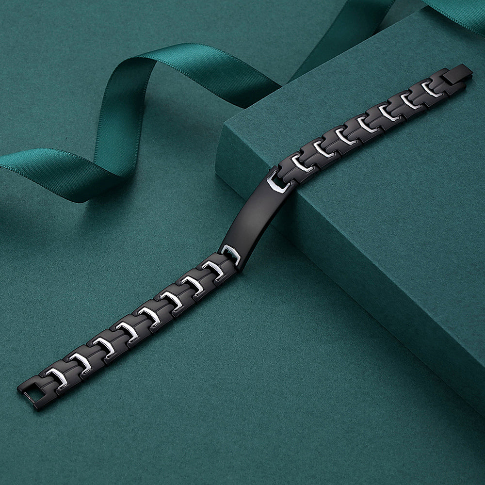 Stainless Steel Link Bracelet Personalized Engraved DAD Jewelry Gift for Men DAD Fathers Day Gift Ideas For Birthday