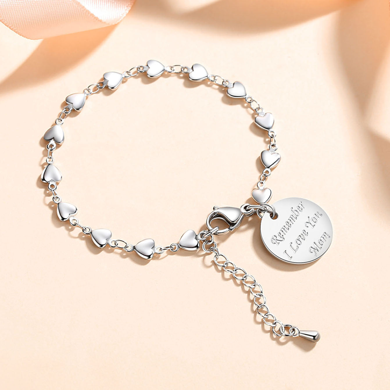 LinnaLove mothers day gifts for mom stainless steel heart bracelets from daughter son