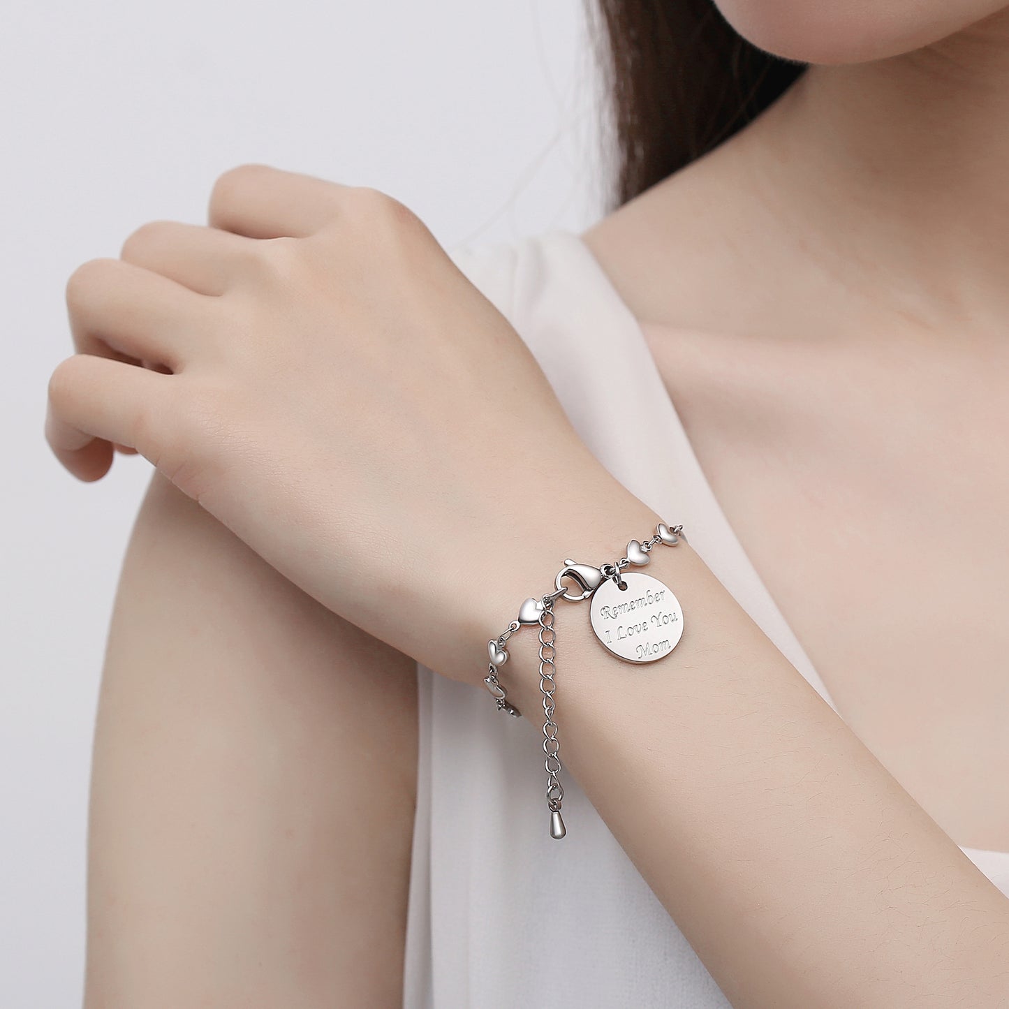 LinnaLove mothers day gifts for mom stainless steel heart bracelets from daughter son