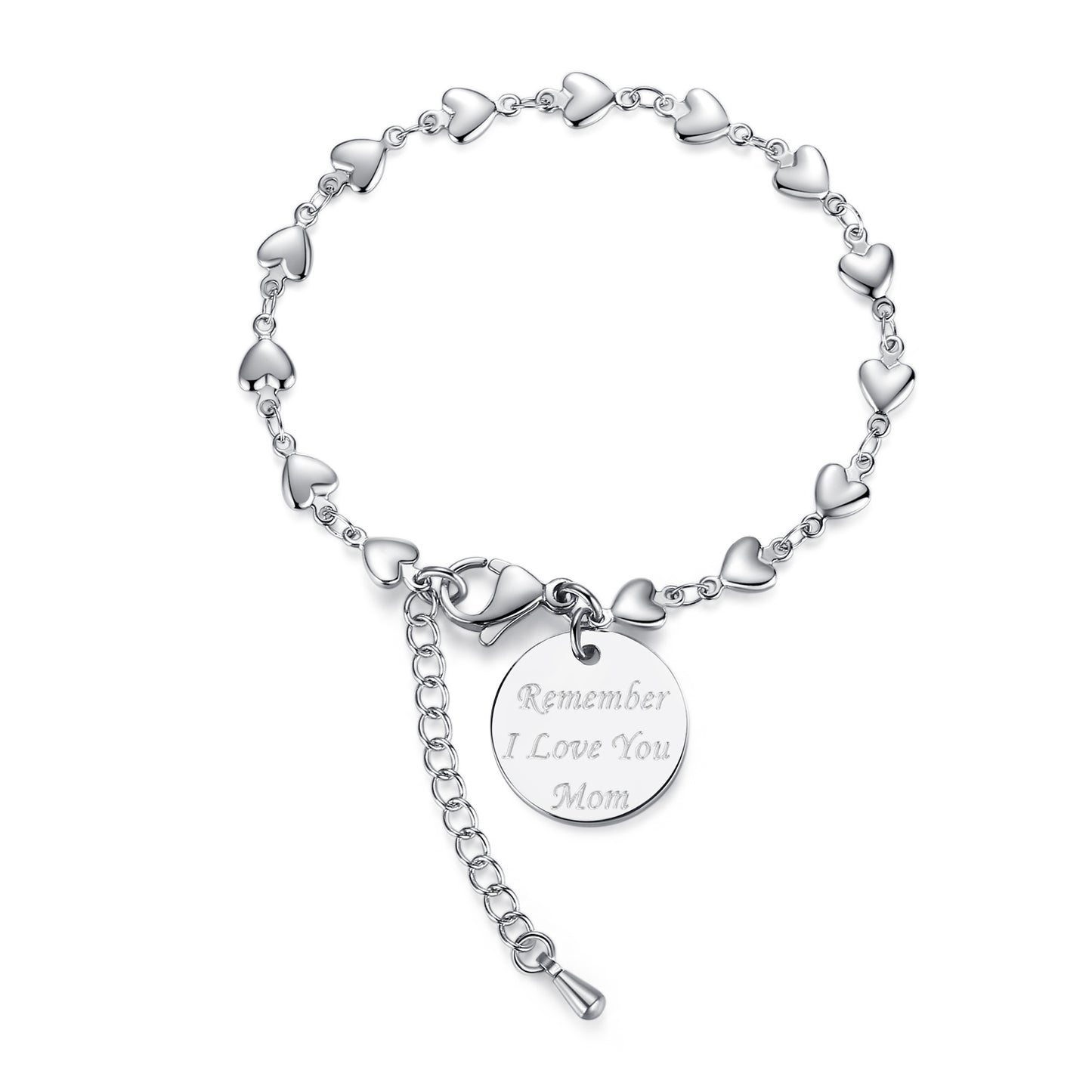 LinnaLove mothers day gifts for mom stainless steel heart bracelets from daughter son