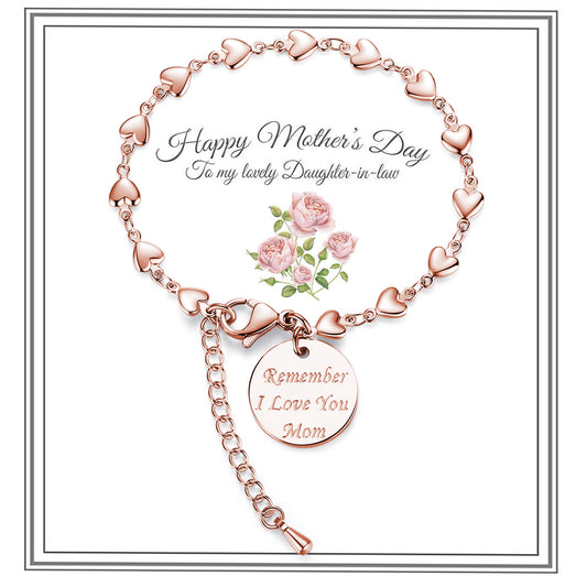 LinnaLove mothers day gifts for mom stainless steel heart bracelets from daughter son