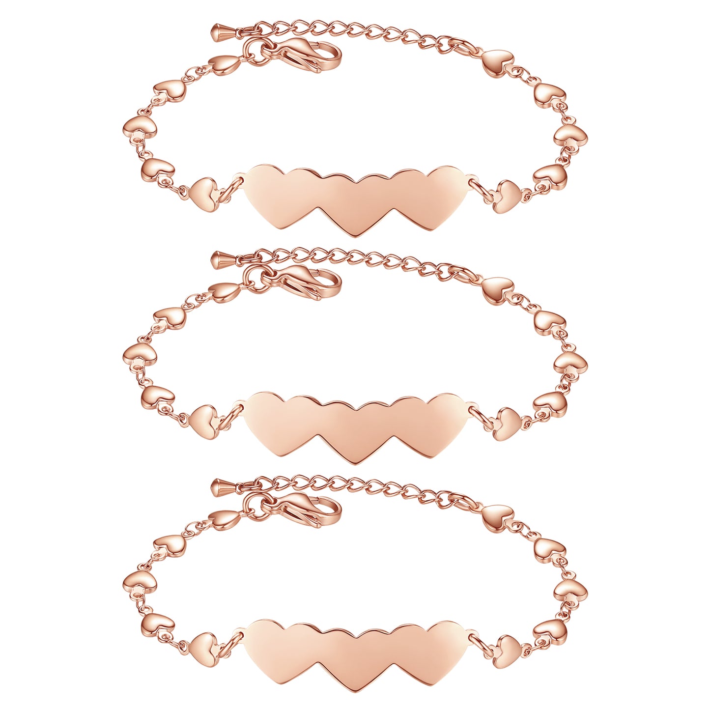 2/3/ Pcs Matching Heart Distance Bracelets Friendship Gift for Sisters Best Friends Cousins Bestie Girls Women