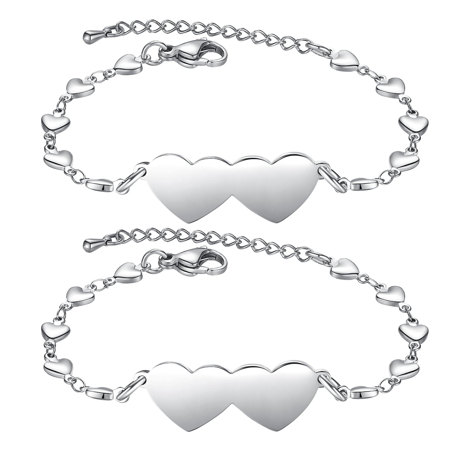 2/3/ Pcs Matching Heart Distance Bracelets Friendship Gift for Sisters Best Friends Cousins Bestie Girls Women