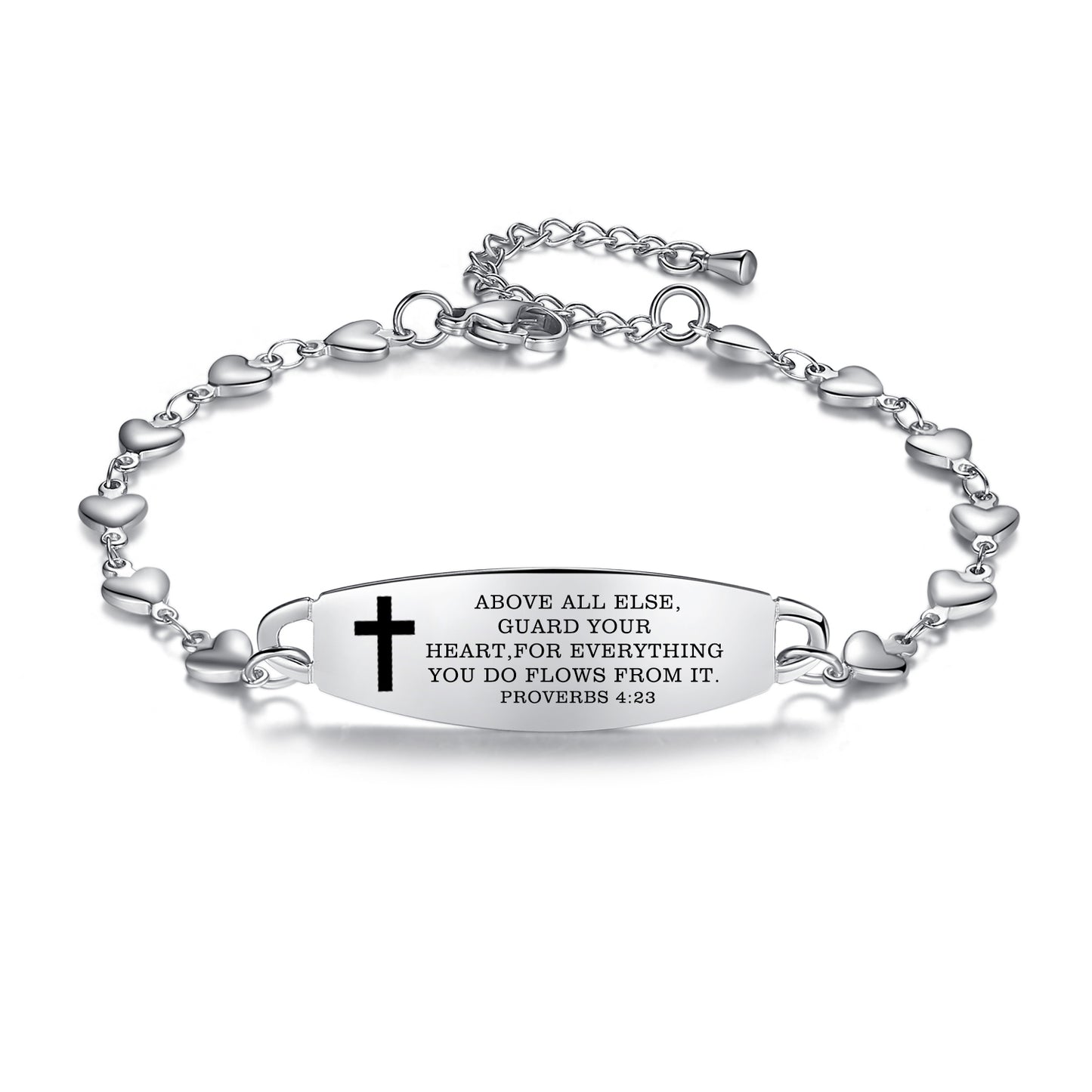 Linnalove Bible Verse Bracelets for women, Heart links Inspirational Faith Bracelet - the Perfect Christmas Gift for girls