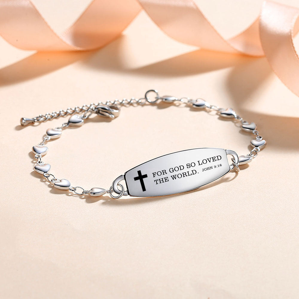 Linnalove Bible Verse Bracelets for women, Heart links Inspirational Faith Bracelet - the Perfect Christmas Gift for girls