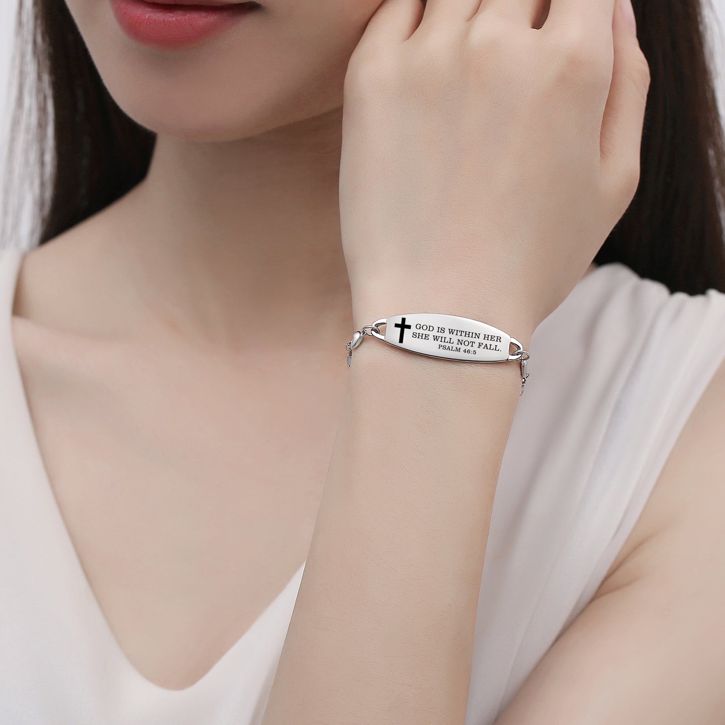 Linnalove Bible Verse Bracelets for women, Heart links Inspirational Faith Bracelet - the Perfect Christmas Gift for girls