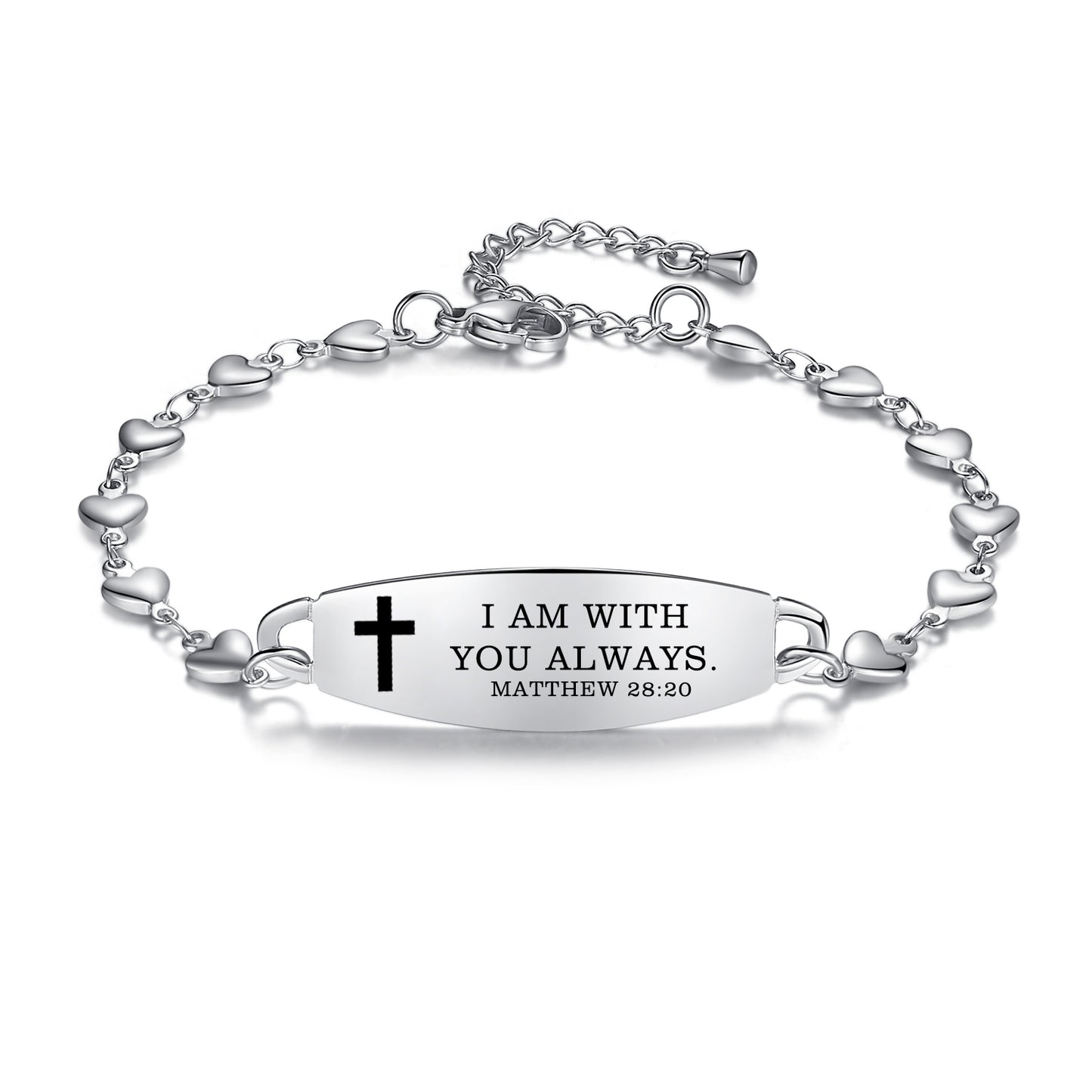 Linnalove Bible Verse Bracelets for women, Heart links Inspirational Faith Bracelet - the Perfect Christmas Gift for girls