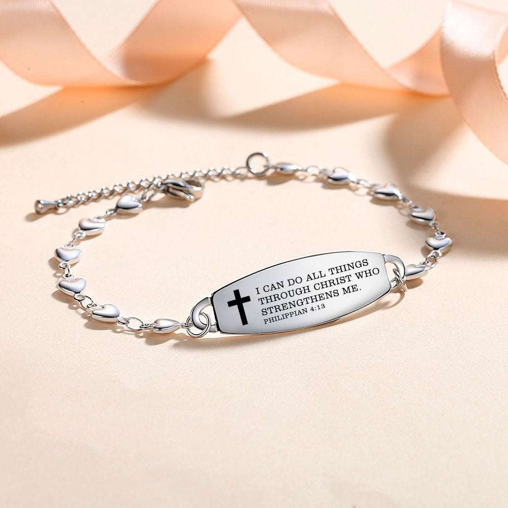 Linnalove Bible Verse Bracelets for women, Heart links Inspirational Faith Bracelet - the Perfect Christmas Gift for girls