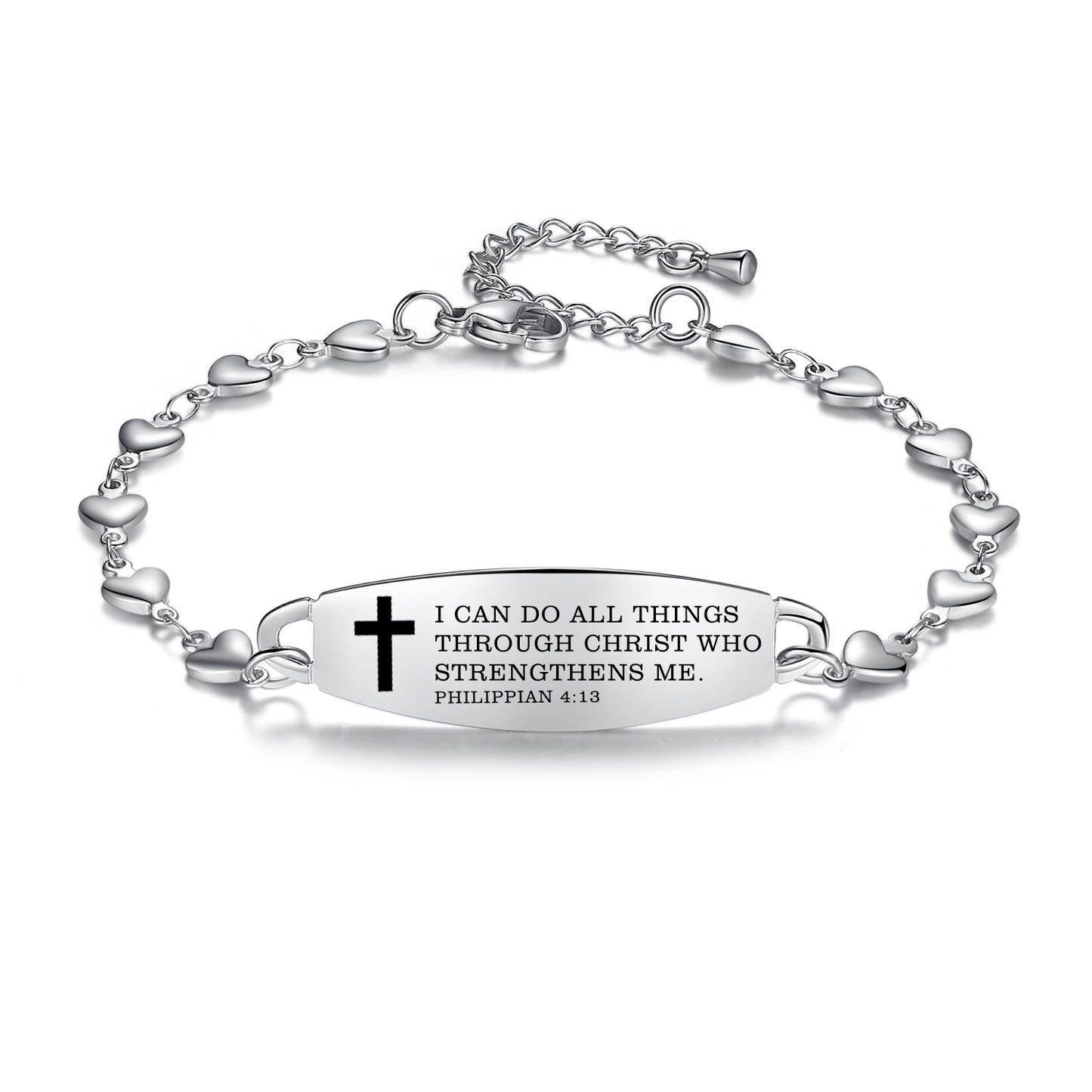 Linnalove Bible Verse Bracelets for women, Heart links Inspirational Faith Bracelet - the Perfect Christmas Gift for girls