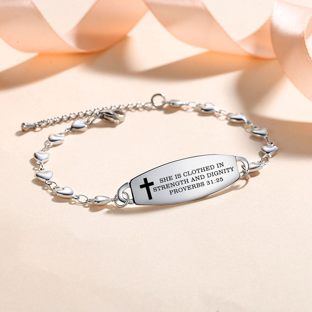 Linnalove Bible Verse Bracelets for women, Heart links Inspirational Faith Bracelet - the Perfect Christmas Gift for girls