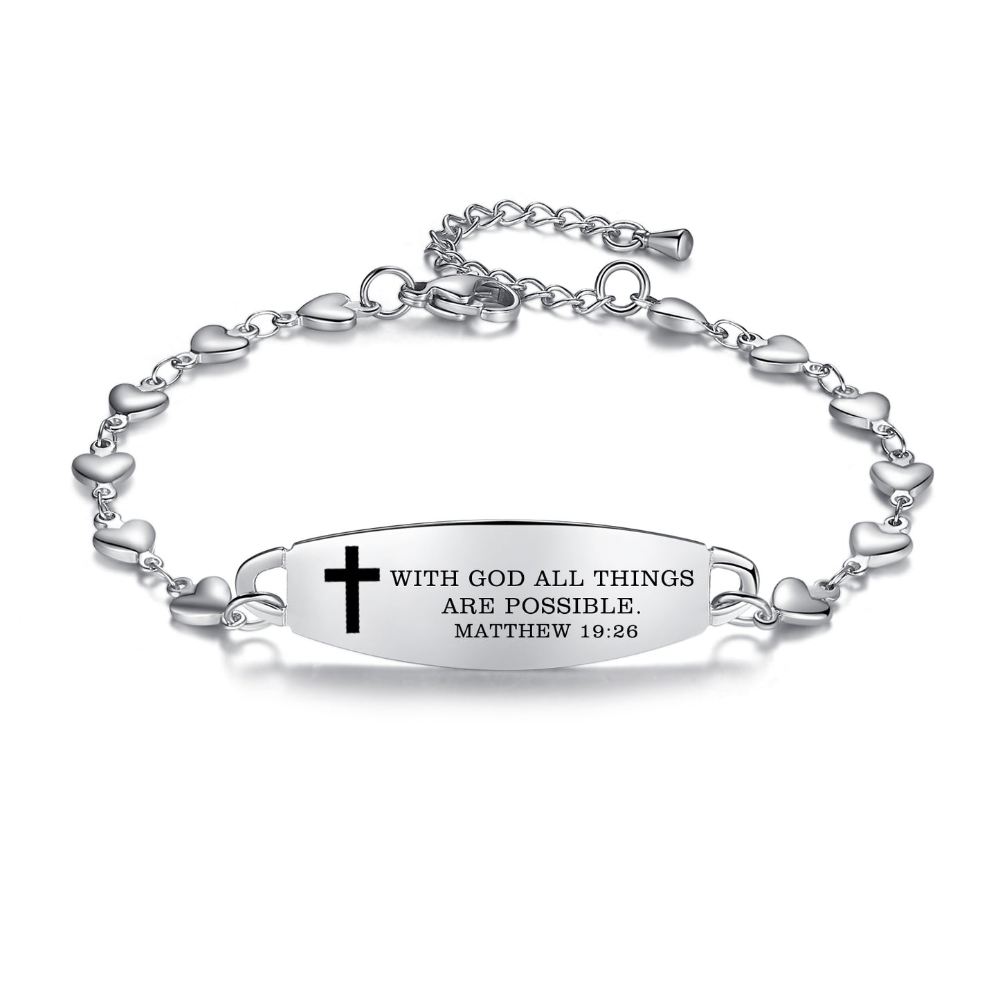 Linnalove Bible Verse Bracelets for women, Heart links Inspirational Faith Bracelet - the Perfect Christmas Gift for girls