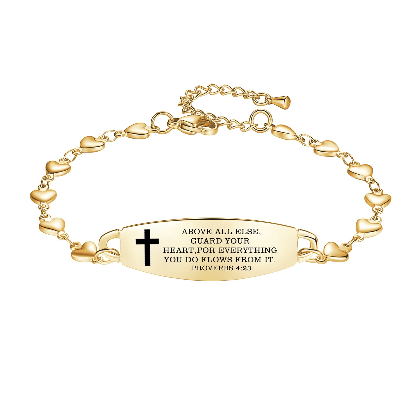 Linnalove Bible Verse Bracelets for women, Heart links Inspirational Faith Bracelet - the Perfect Christmas Gift for girls