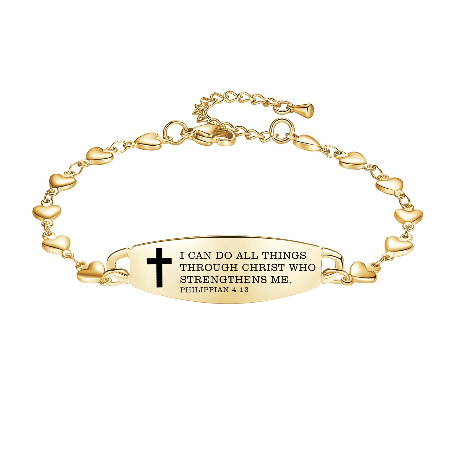 Linnalove Bible Verse Bracelets for women, Heart links Inspirational Faith Bracelet - the Perfect Christmas Gift for girls