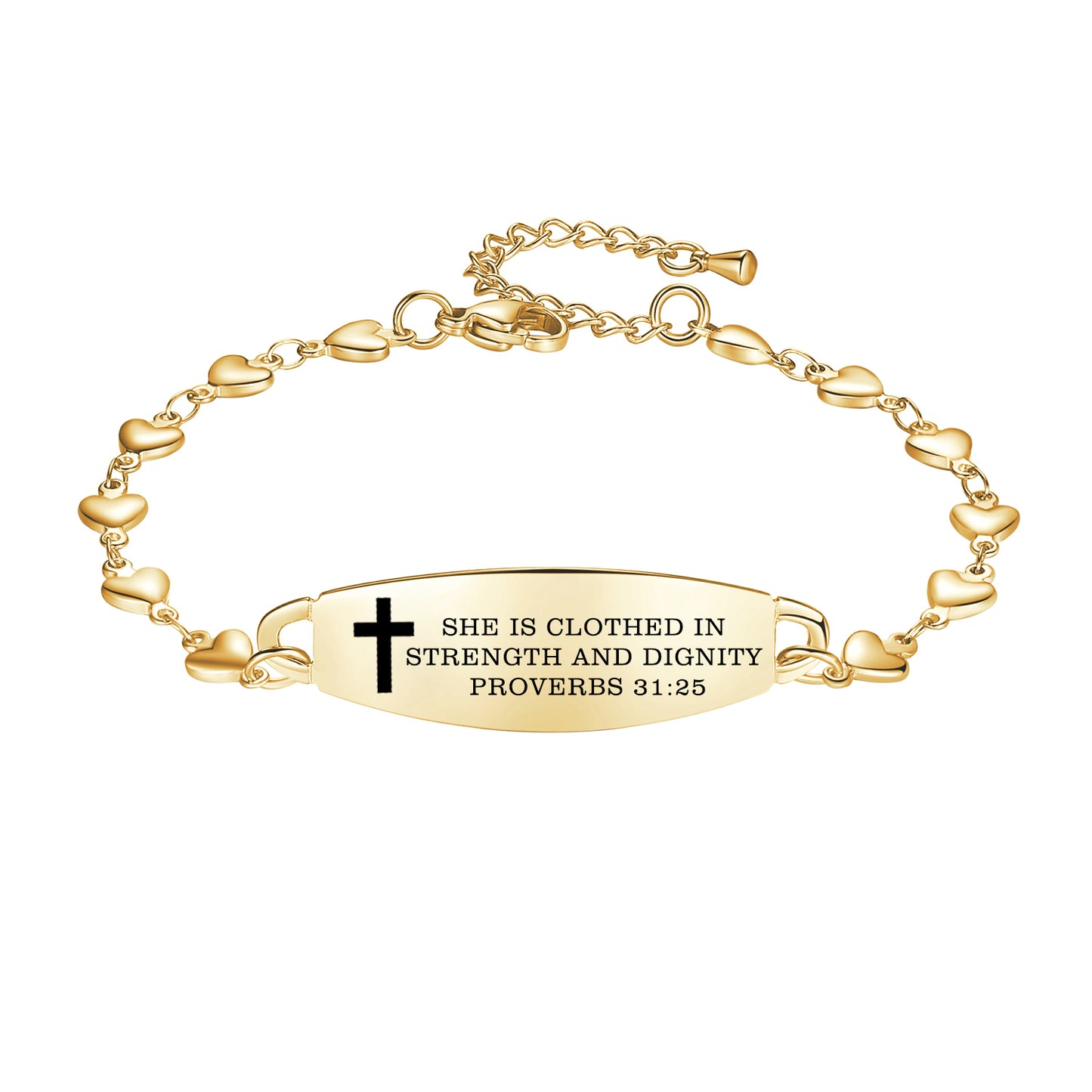 Linnalove Bible Verse Bracelets for women, Heart links Inspirational Faith Bracelet - the Perfect Christmas Gift for girls