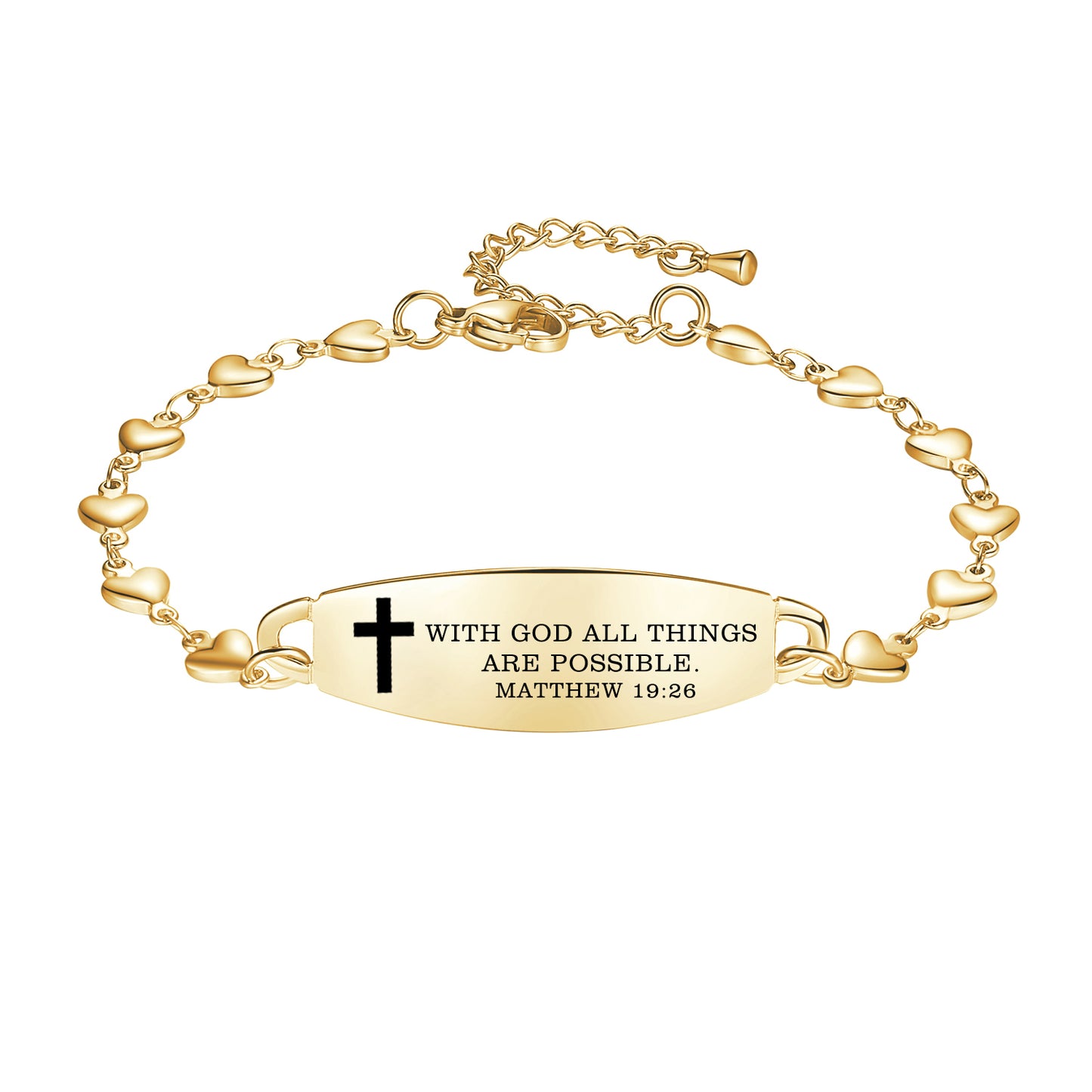 Linnalove Bible Verse Bracelets for women, Heart links Inspirational Faith Bracelet - the Perfect Christmas Gift for girls