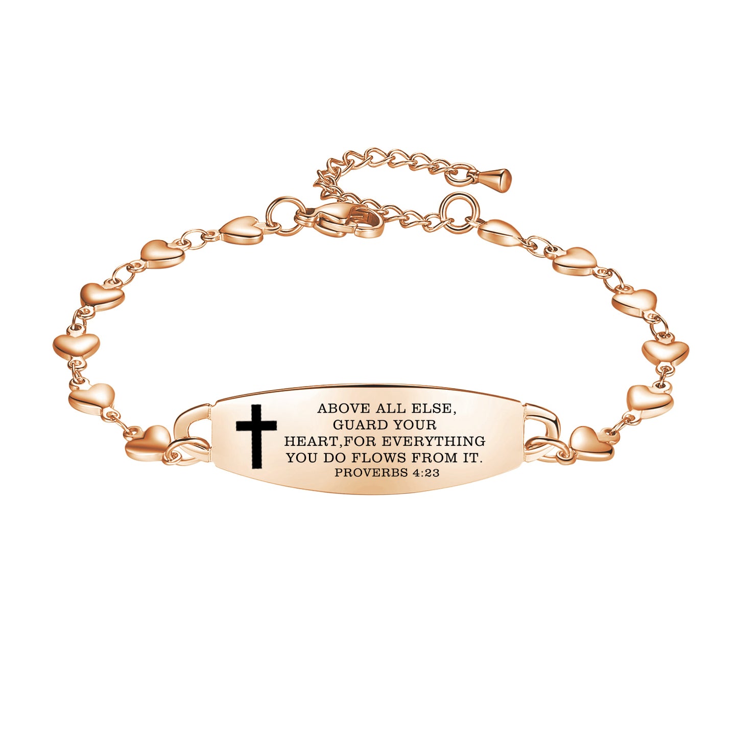Linnalove Bible Verse Bracelets for women, Heart links Inspirational Faith Bracelet - the Perfect Christmas Gift for girls