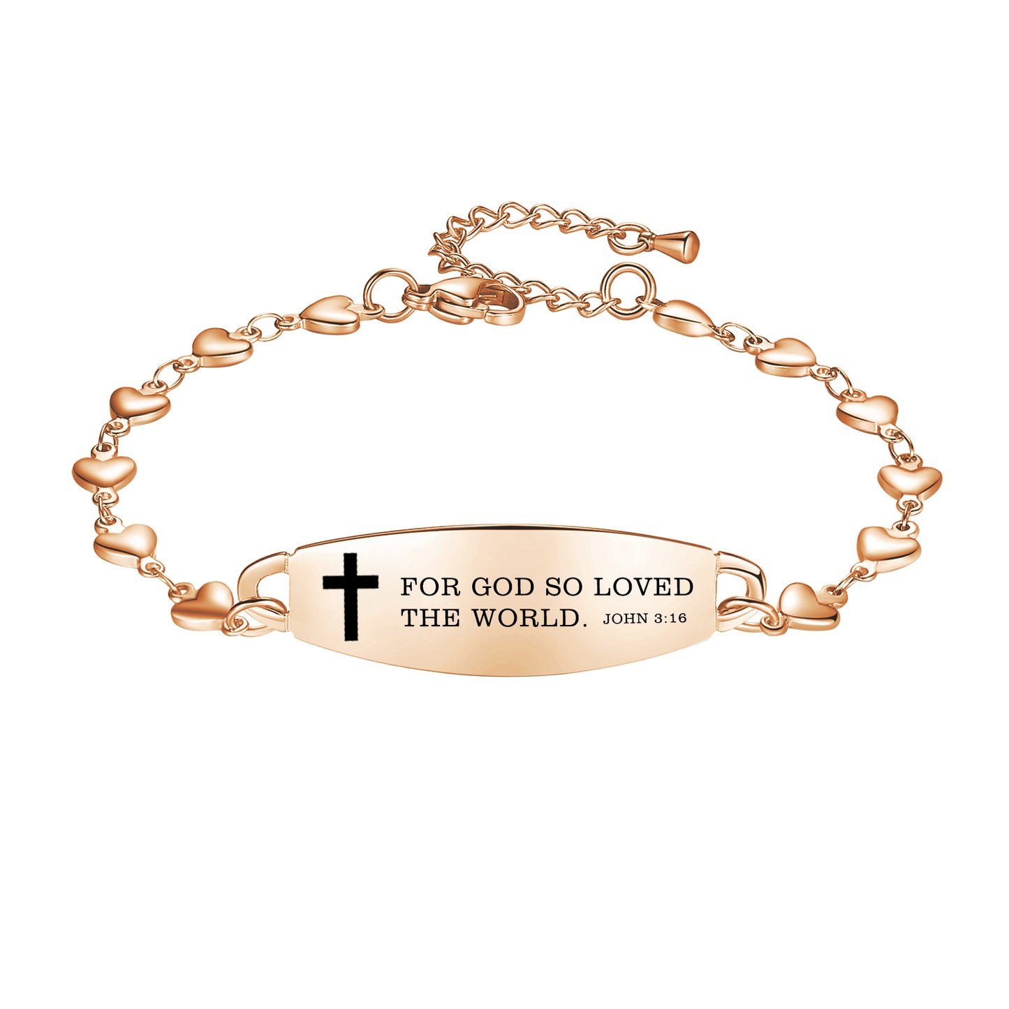 Linnalove Bible Verse Bracelets for women, Heart links Inspirational Faith Bracelet - the Perfect Christmas Gift for girls