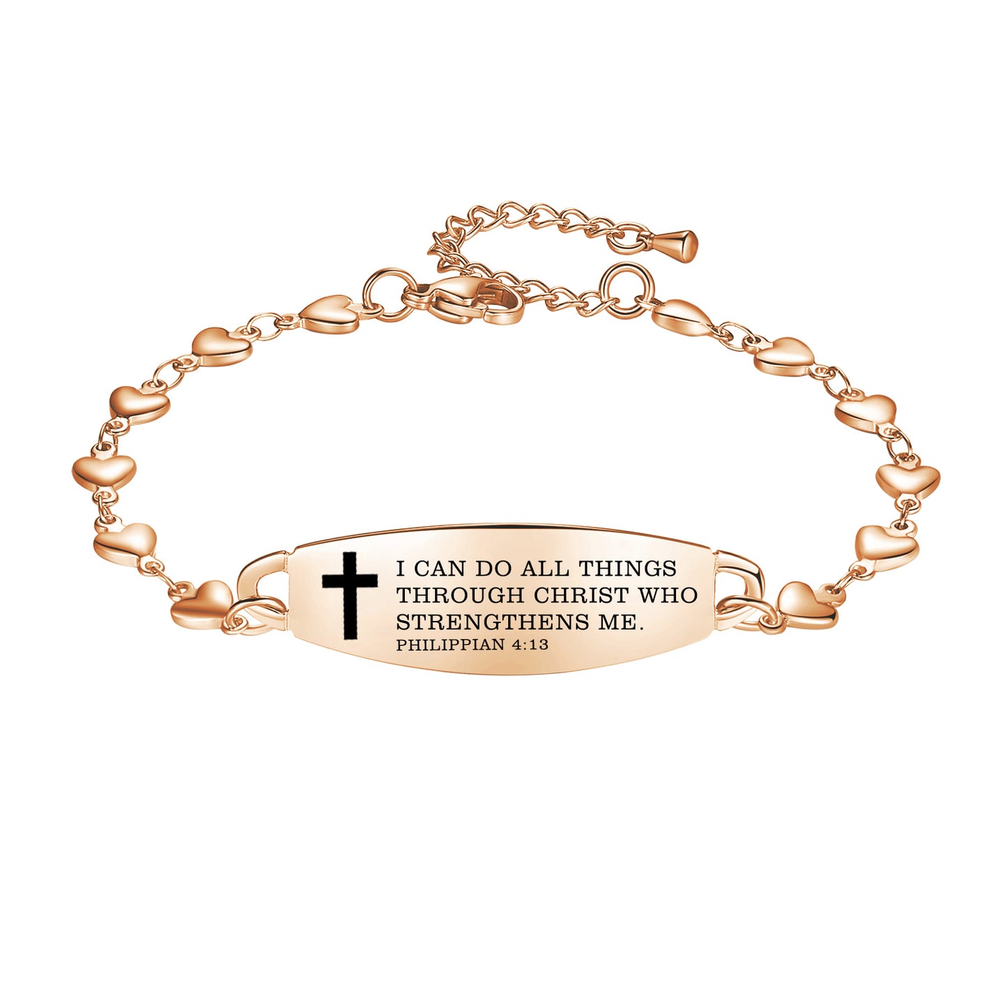 Linnalove Bible Verse Bracelets for women, Heart links Inspirational Faith Bracelet - the Perfect Christmas Gift for girls