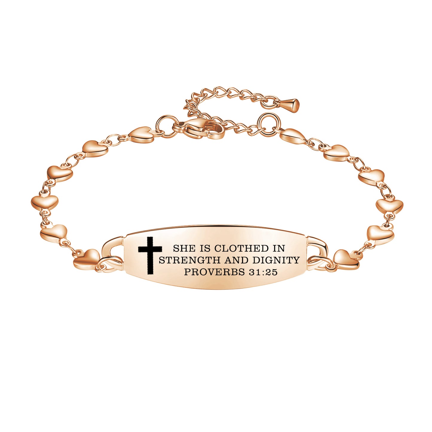 Linnalove Bible Verse Bracelets for women, Heart links Inspirational Faith Bracelet - the Perfect Christmas Gift for girls
