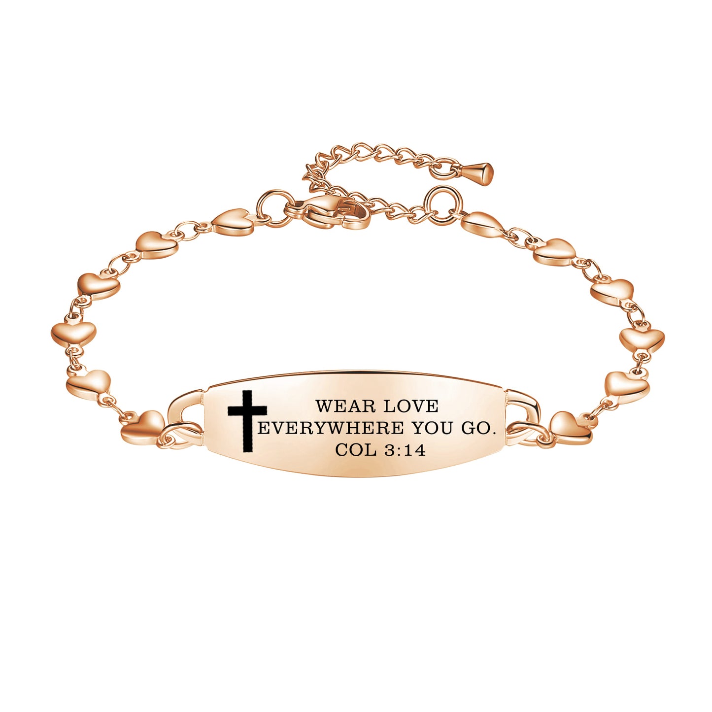 Linnalove Bible Verse Bracelets for women, Heart links Inspirational Faith Bracelet - the Perfect Christmas Gift for girls