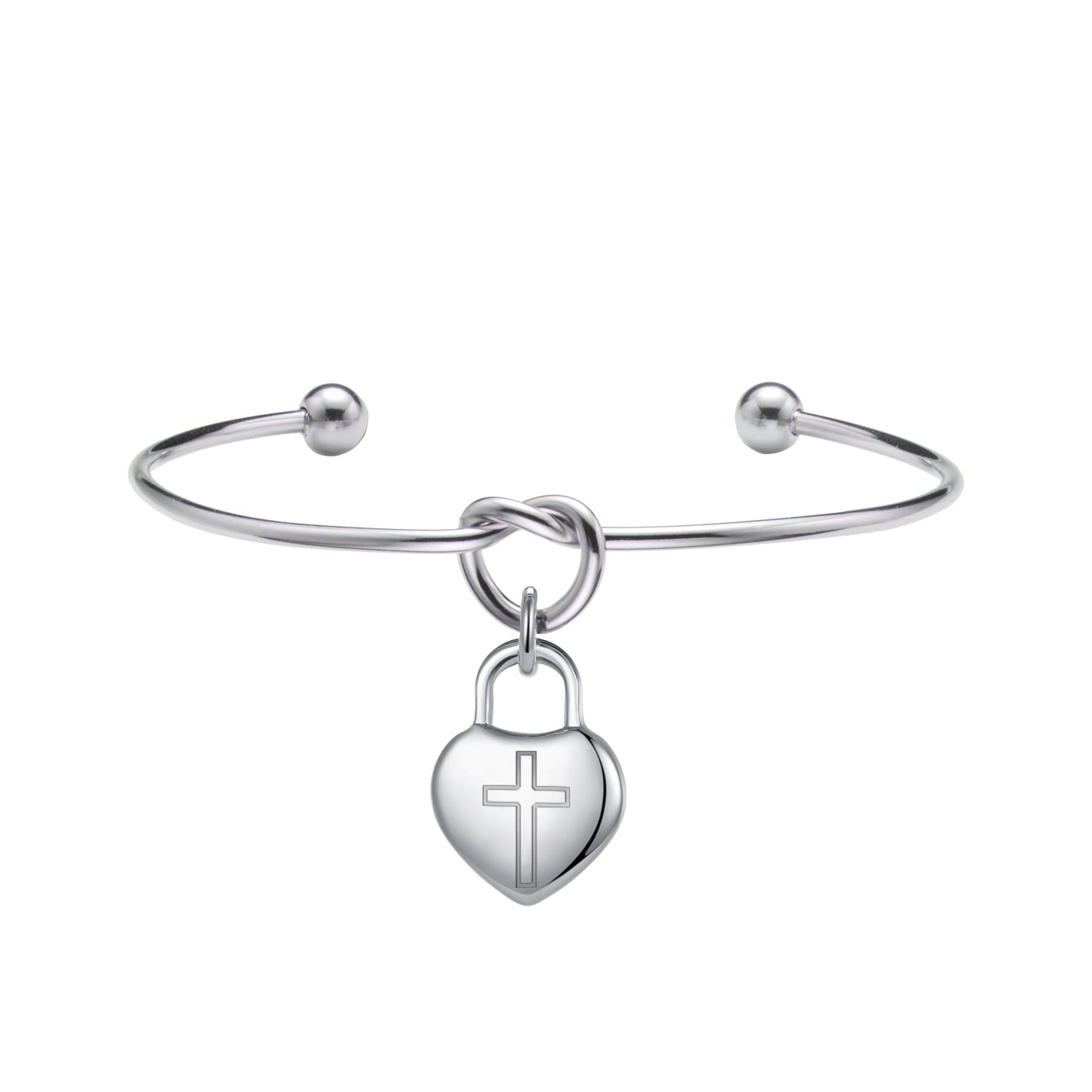 Exquisite Stainless Steel Heart Cross Bracelet - A Thoughtful Religious Gift for Women, Ideal for Christmas and New Year's Celebrations