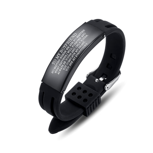 Boyfriend Gift Idea - Durable Silicone Wristband for Special Occasions