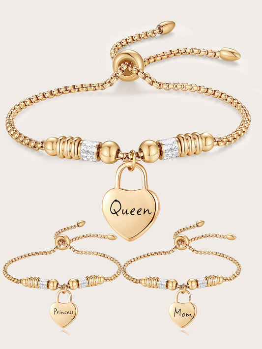 Stainless Steel Heart Bracelet - A Meaningful Gift for Women, Perfect for Christmas and New Year's Celebrations
