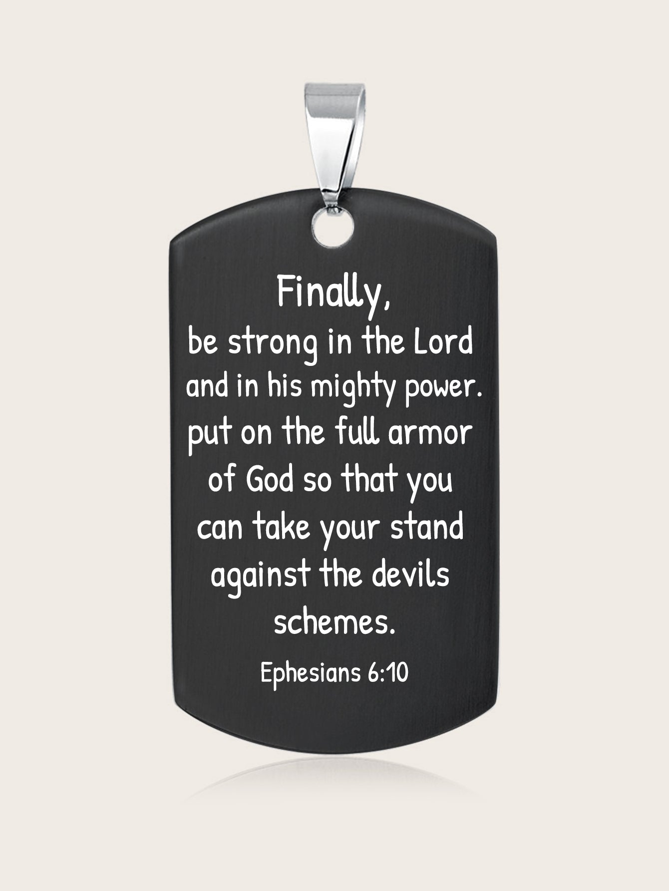 Bible Verse Cross Dog Tag Necklace for Men Stainless Steel Chain 24inch Inspirational Christian Jewelry Meaningful Religious Gift for Boys