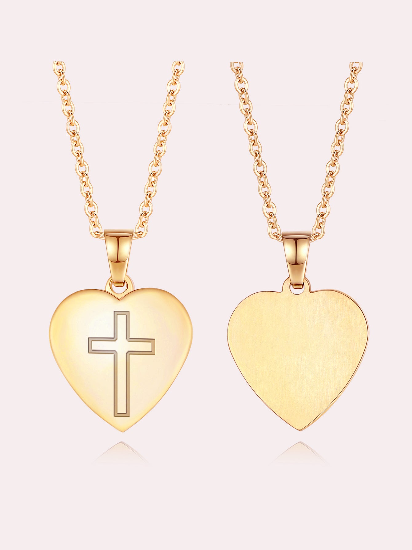 Stainless Steel Christian Cross Heart Bible Verse Necklace-Inspirational Faith Gift for Women Teen Girl