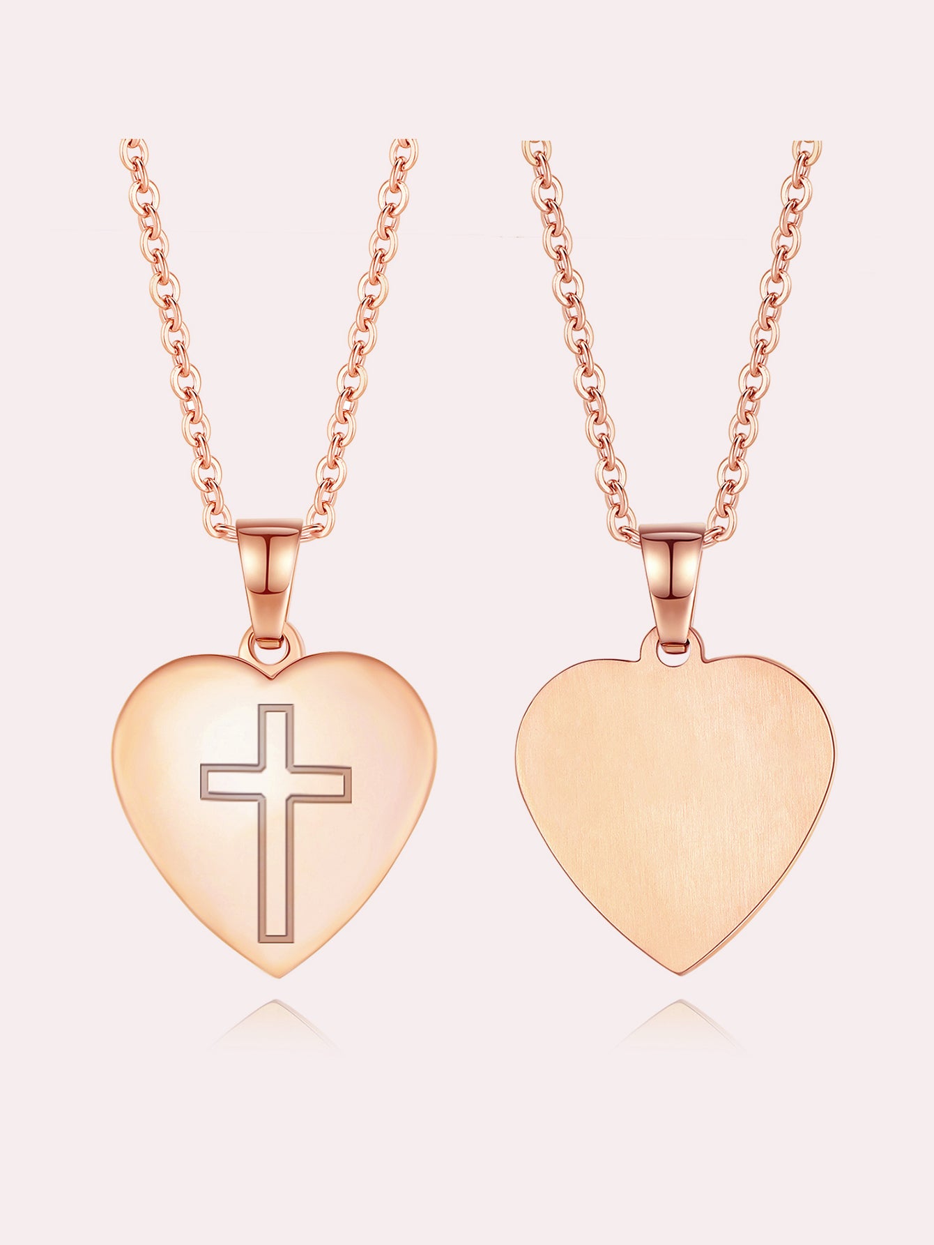 Stainless Steel Christian Cross Heart Bible Verse Necklace-Inspirational Faith Gift for Women Teen Girl