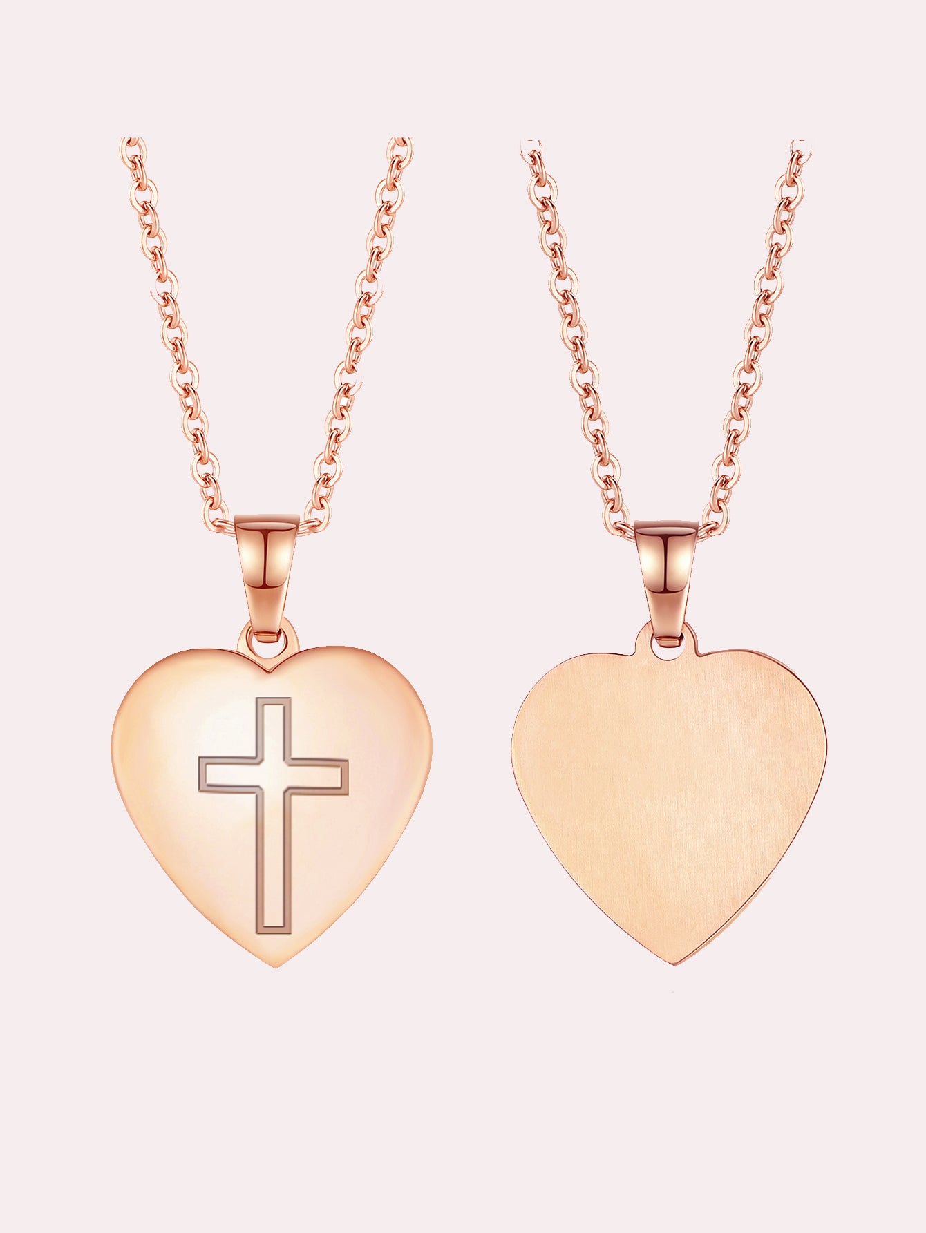 Stainless Steel Christian Cross Heart Bible Verse Necklace-Inspirational Faith Gift for Women Teen Girl