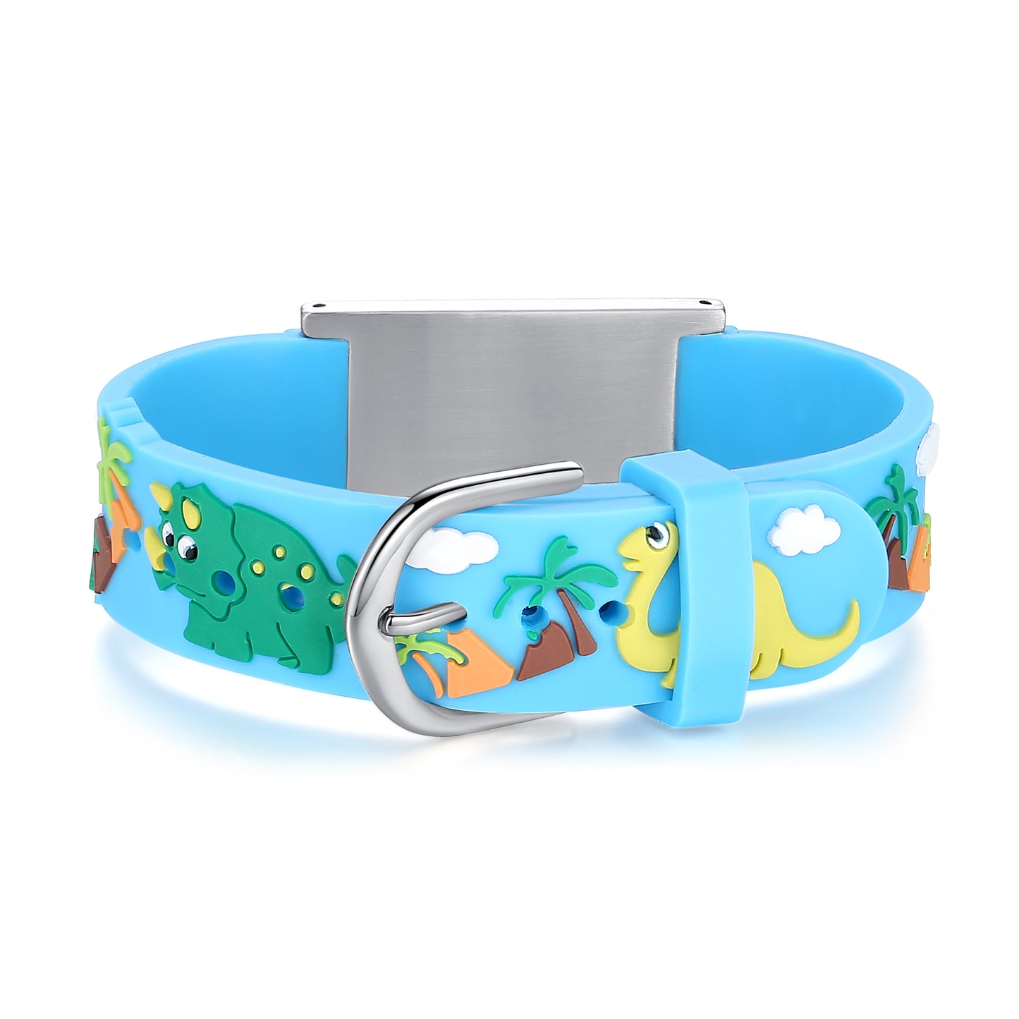 Cartoon dinosaur Medical Alert Bracelet for boys and girls kids with Free Custom engraving