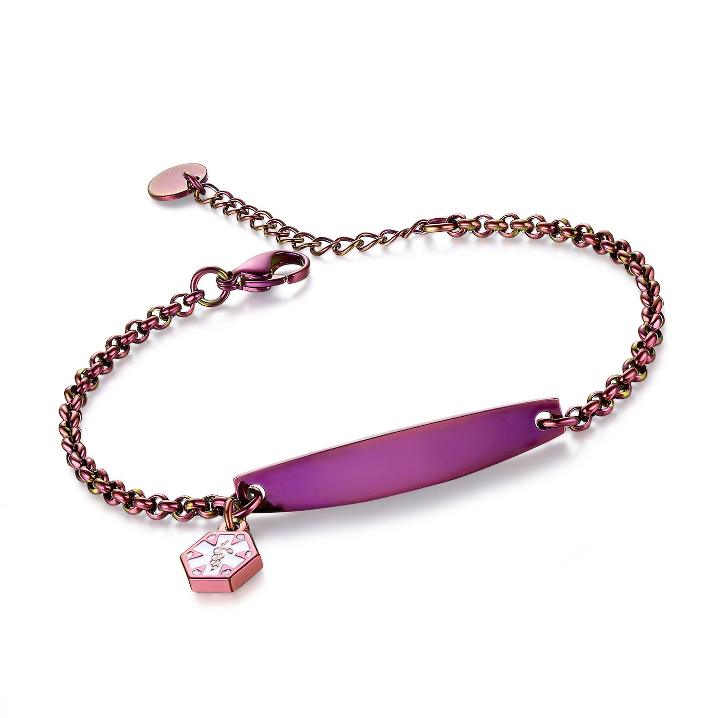 SIMPLE ROLO CHAIN MEDICAL ID BRACELET FOR WOMEN