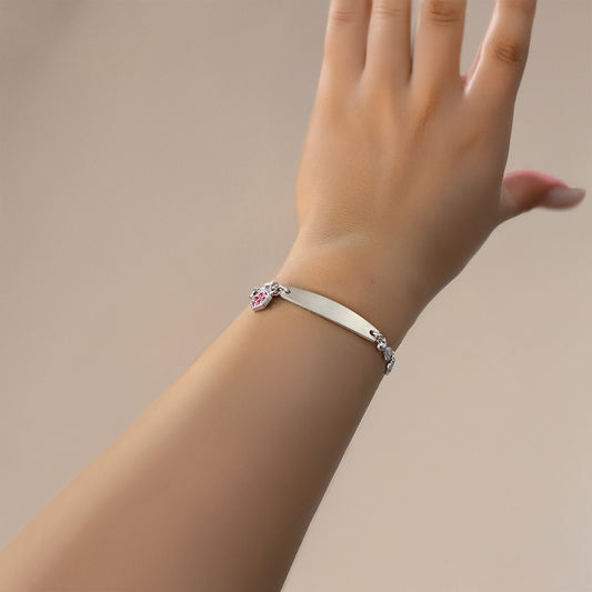 Custom Engraved Heart Chain Medical Alert Bracelet for Women – 316L Stainless Steel | Free Laser Engraving