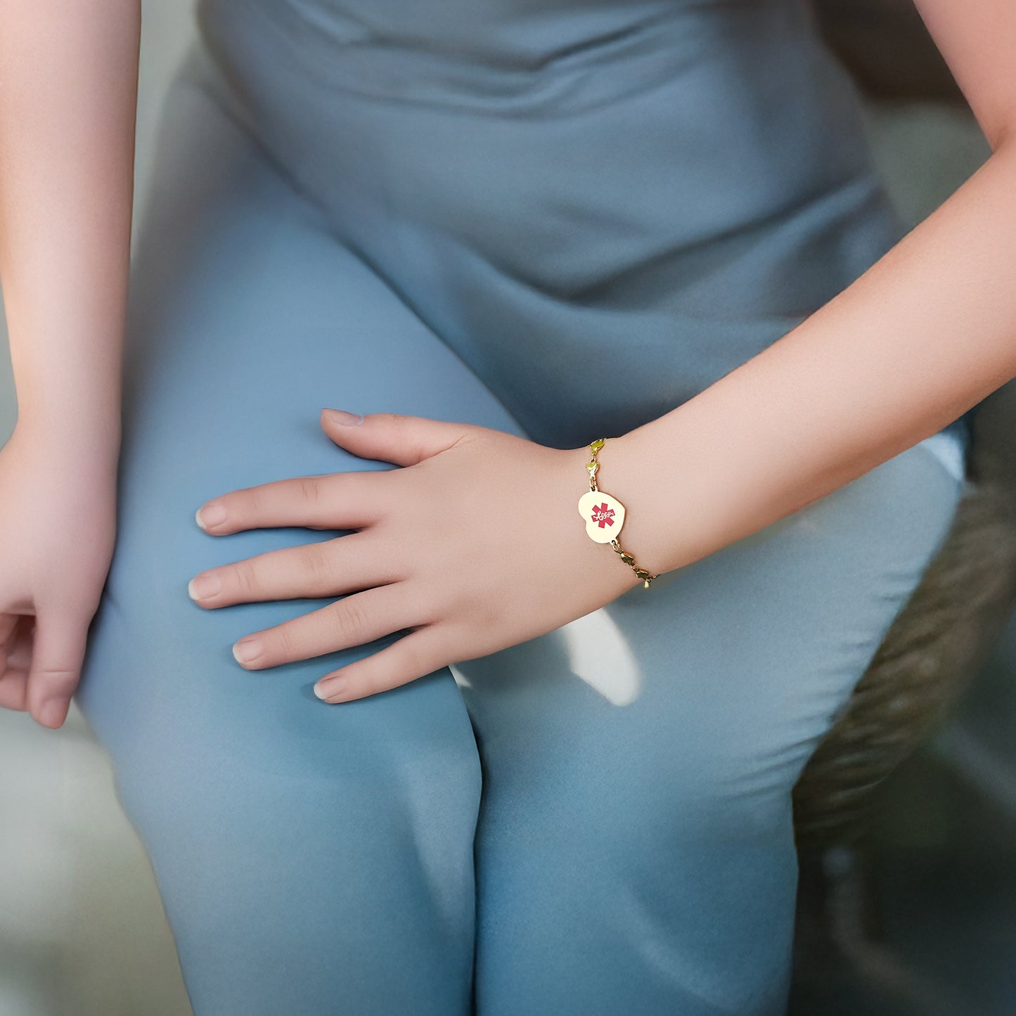 Heart charm Medical Alert Bracelets for Women