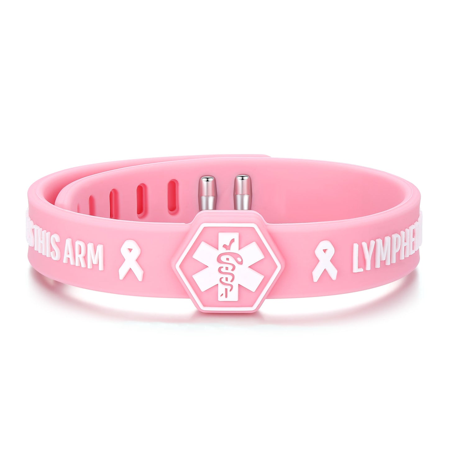Pink Ribbon Lymphedema Alert Bracelet for Women Breast Cancer Awareness Pink Ribbon Bracelets