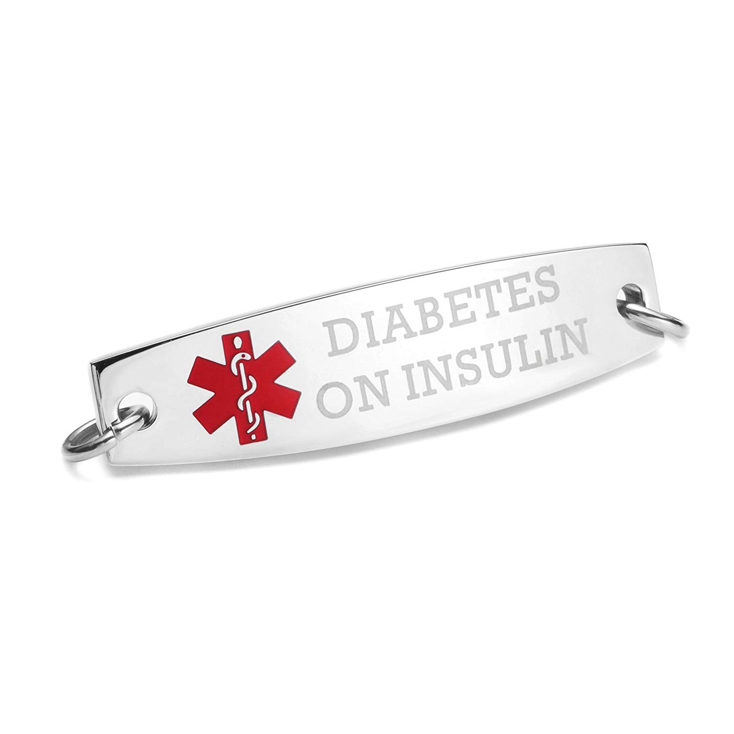 LinnaLove Classic Stainless steel medical id Tag for bracelet-Pre Engraving Medical alert info