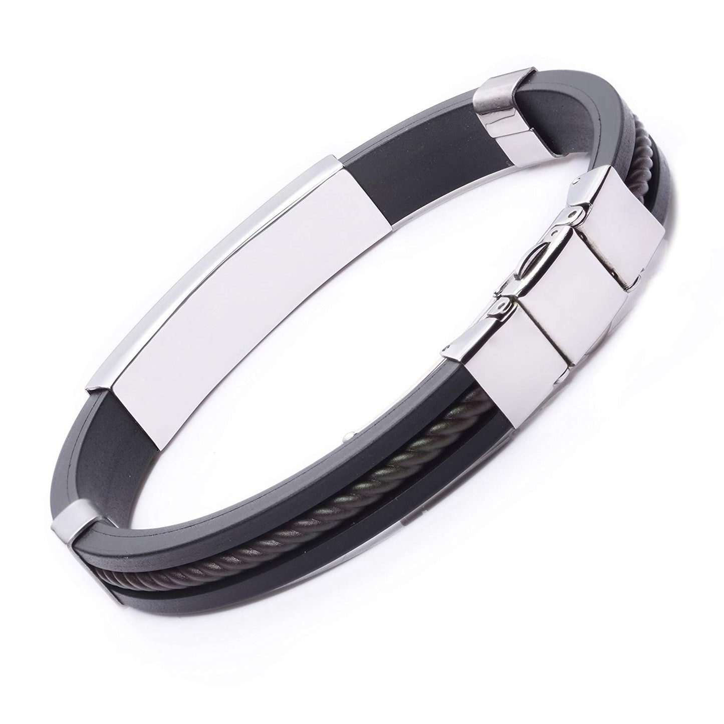 IMID PRE-ENGRAVING-TYPE 1 DIABETES Black sports Medical alert id bracelets