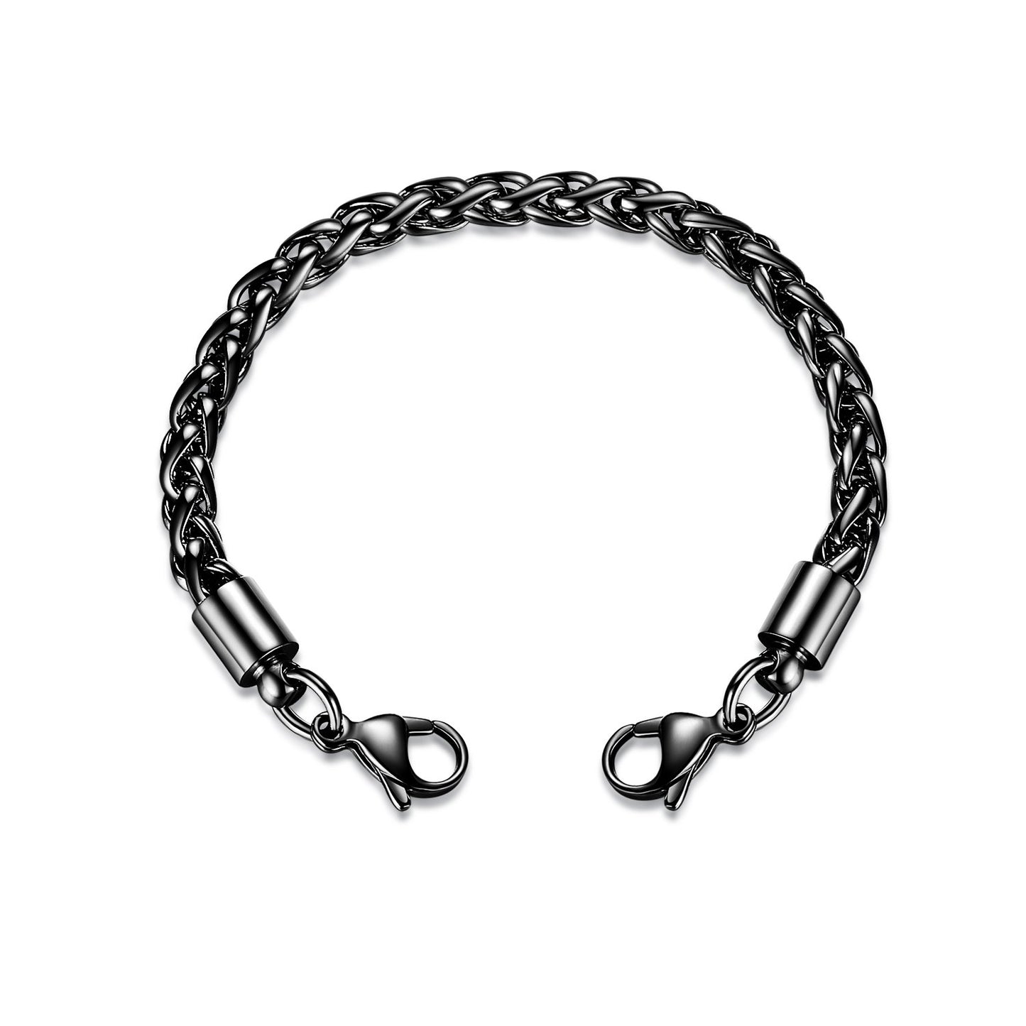 linnalove-Black Wheat Chain Interchangeable bracelets-match medical id tag