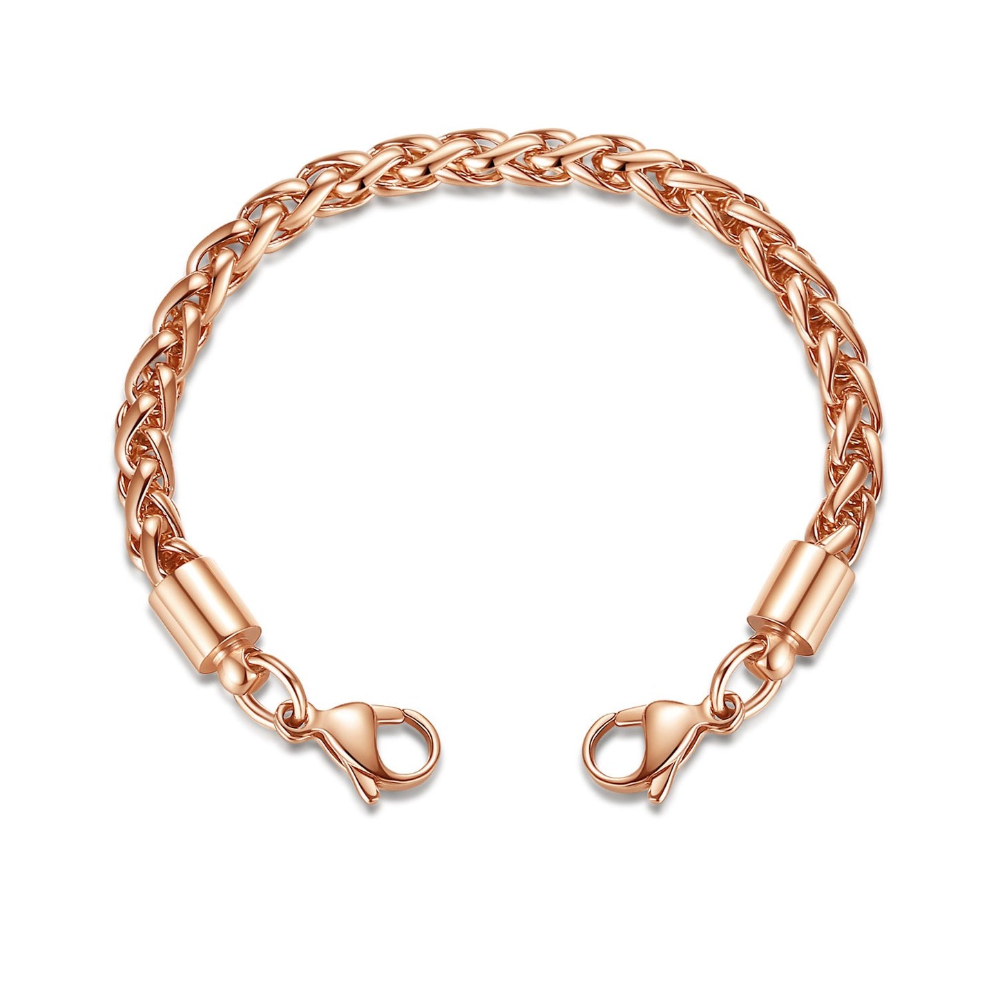 linnalove-Rose gold Wheat Chain Interchangeable bracelets-match medical id tag