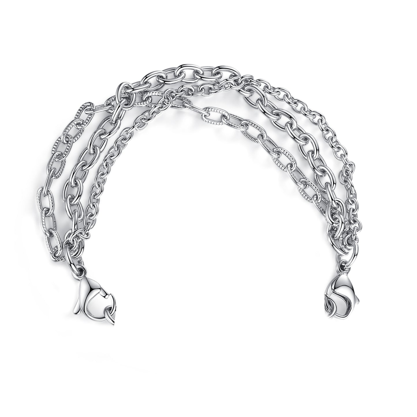 LinnaLove Tri-Strand Stainless Steel Medical Alert Interchangeable Bracelet for Women