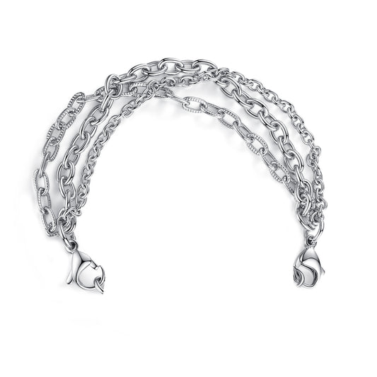 LinnaLove Tri-Strand Stainless Steel Medical Alert Interchangeable Bracelet for Women
