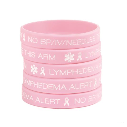 Pink Ribbon Lymphedema Alert Bracelet for Women Breast Cancer Awareness Pink Ribbon Bracelets