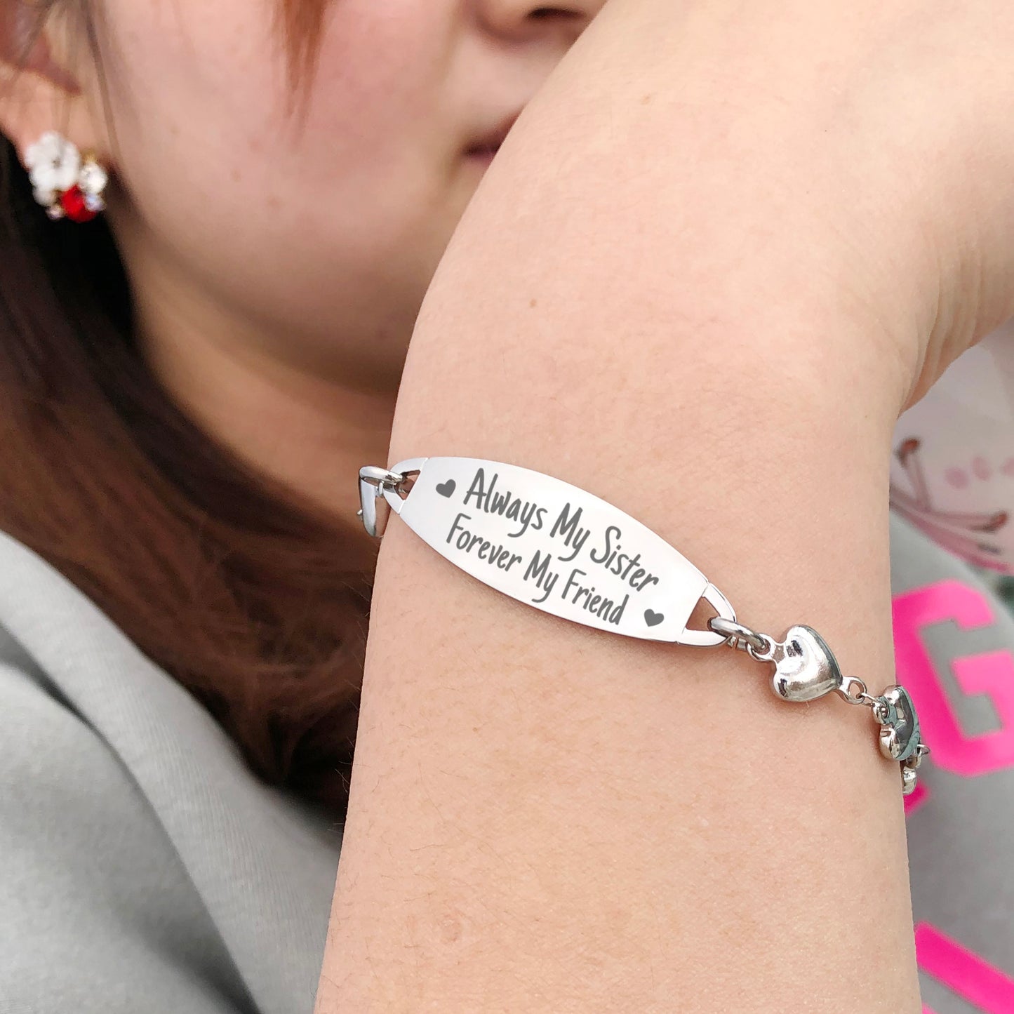 Friendship sister bracelets talk about sisters cute matching for best friends-Always My Sister Forever My Friend Fashion Heart