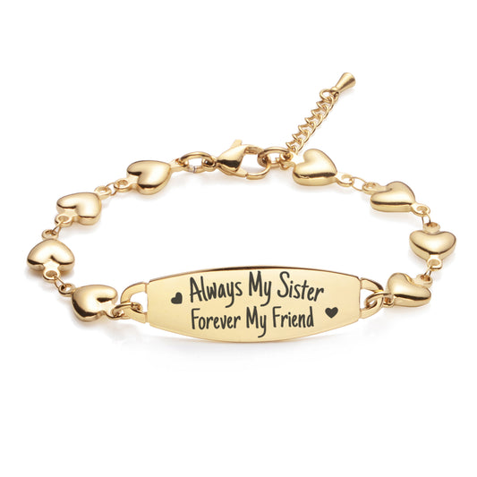 Friendship sister bracelets talk about sisters cute matching for best friends-Always My Sister Forever My Friend Fashion Heart