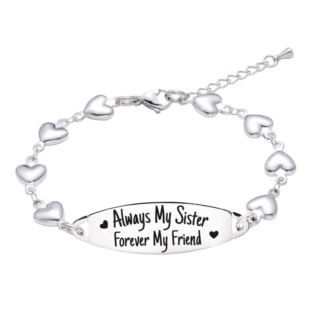 Friendship sister bracelets talk about sisters cute matching for best friends-Always My Sister Forever My Friend Fashion Heart