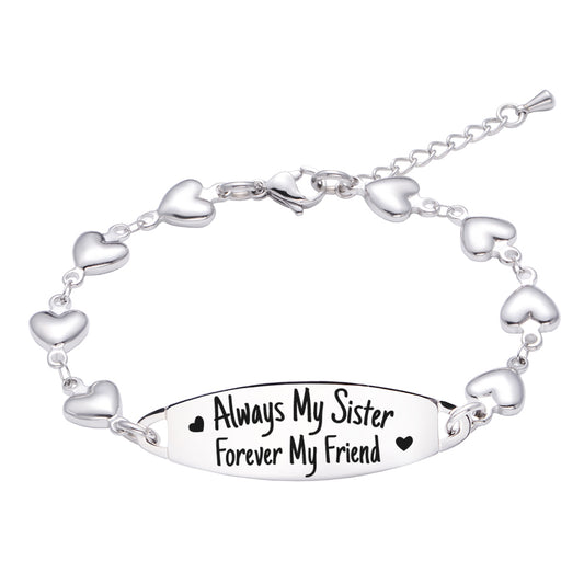 Friendship sister bracelets talk about sisters cute matching for best friends-Always My Sister Forever My Friend Fashion Heart