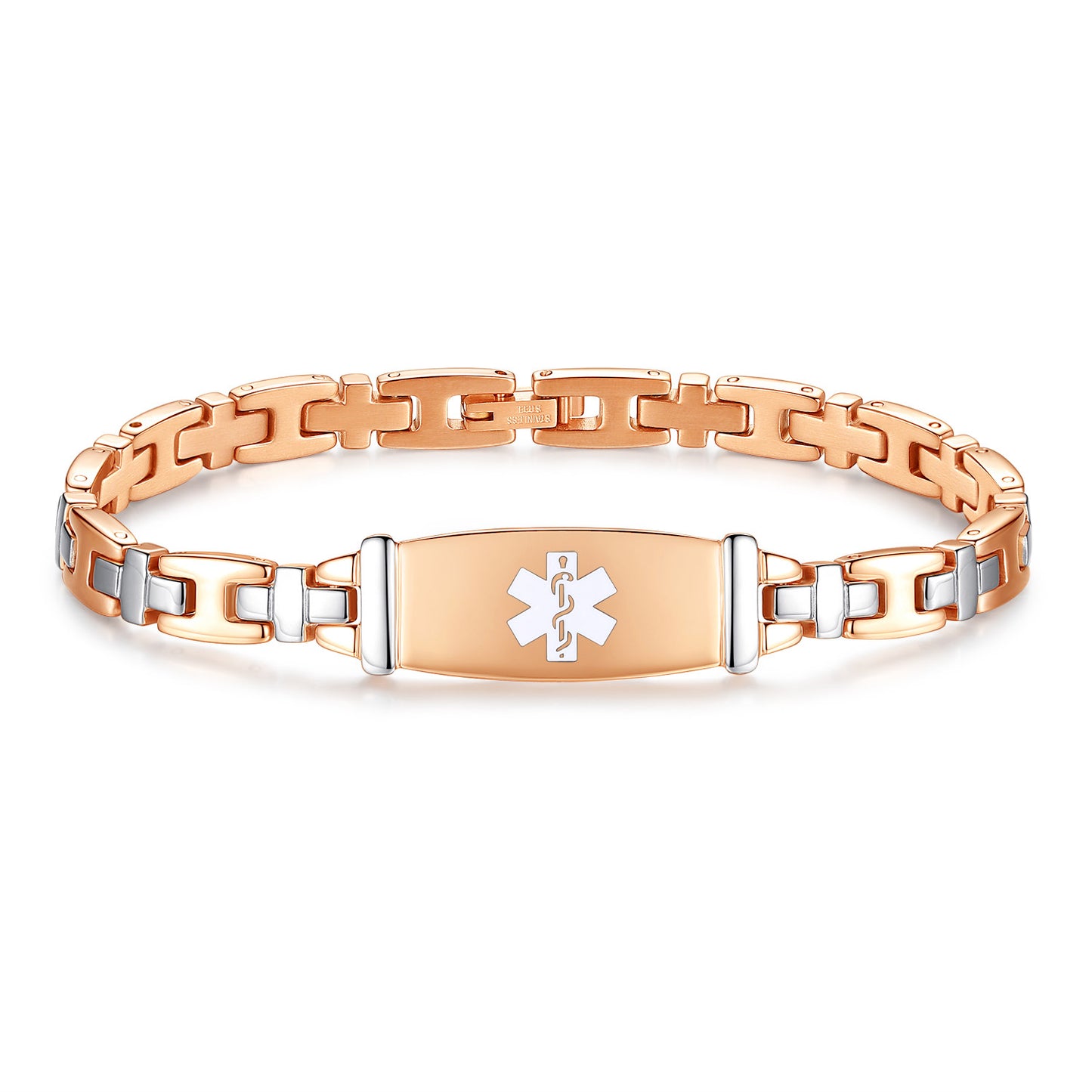 Fashion Lady Stainless steel Medical Alert id Bracelets with Free Engraving