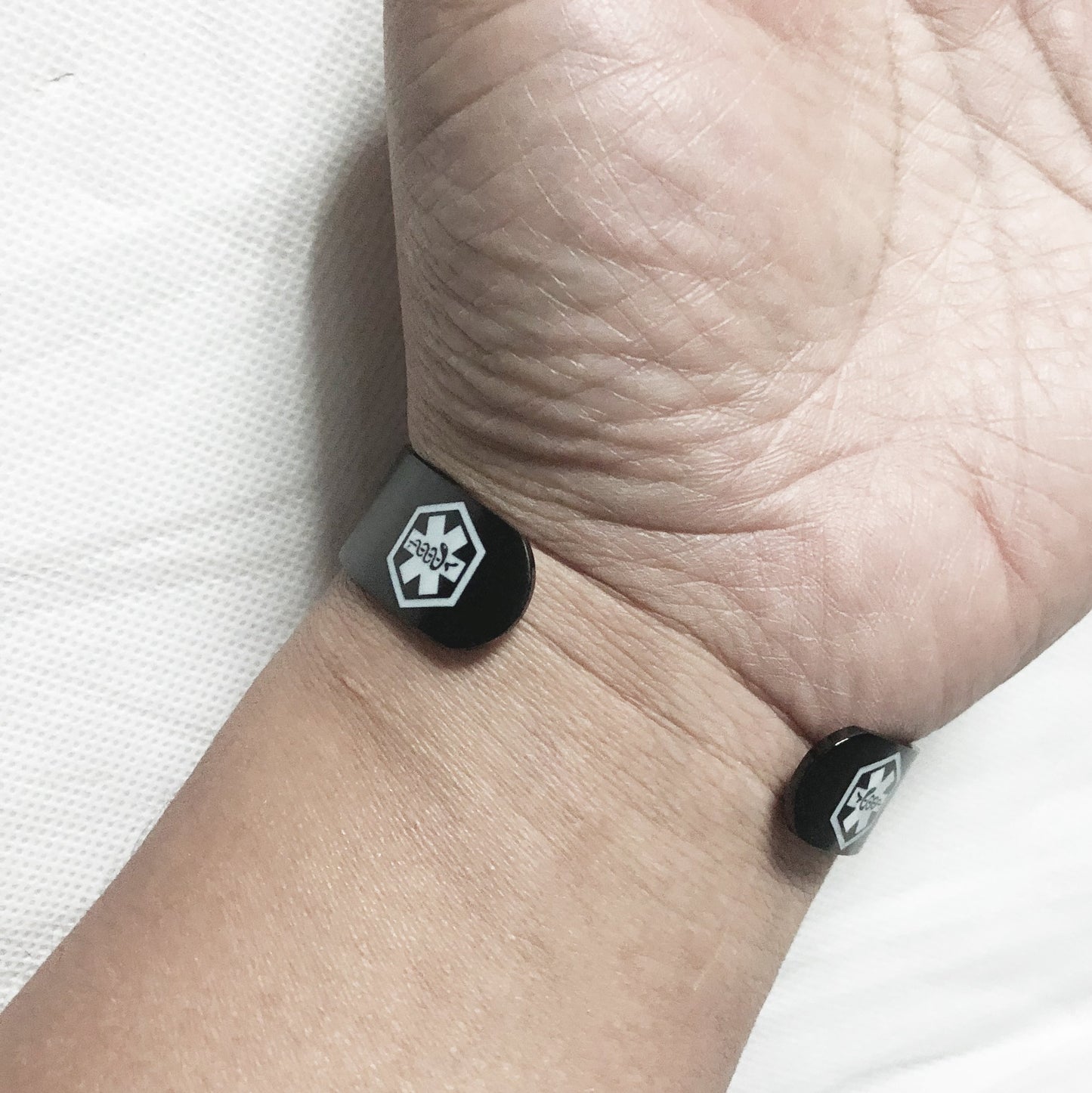 Black Medical Alert Cuff Bracelet-type 1 diabetes
